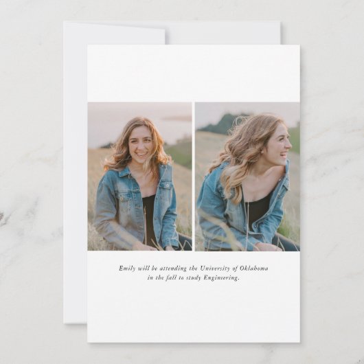 Faire-part Calligraphie simple et tendance Trois diplômes pho (Dos)