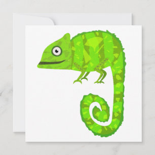 Faire-part Caméléon mignon vert