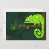 Faire-part Caméléon vert mignon (Devant)