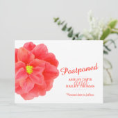 Faire-part Camélia rouge ajournée annulation de mariage (Debout devant)