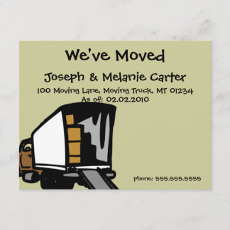 Faire-part Camion de déménagement - Nous avons déplacé les ca