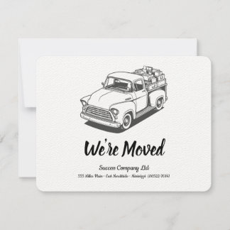 Faire-part Camion des années 50 N&B Personnaliser Adresse du 