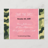 Camo armée camouflage & rose carte postale Save Th