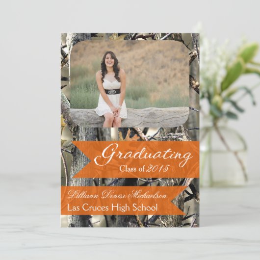 Faire-part Camouflage Camo Camouflage Camouflage 5 x 7 ans Fa (Debout devant)