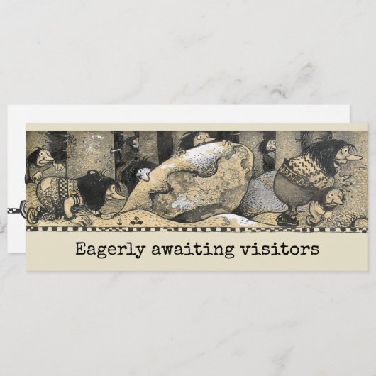 Faire-part Campagne itinérante Funny John Bauer Trolls CC1233 (Devant / Derrière)