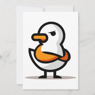 Faire-part Canard Grincheux Masque de Dessin Animé Minimalist
