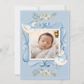 Faire-part Canards bleus Floral Vintage Bébé (Devant)
