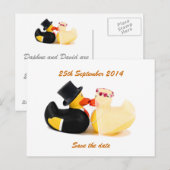 Faire-part Canards de mariage 4 ... Carte postale (Devant / Derrière)