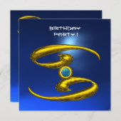 Faire-part CANCER OPALE, saphir bleu clair (Devant / Derrière)