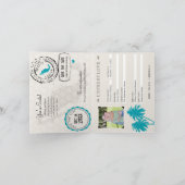 Faire-part Cancun Mexique Passeport Enregistrer la date (Intérieur)