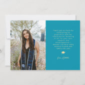 Faire-part Cap. Gown. Done. Multi Photo Aqua Blue Graduation (Dos)