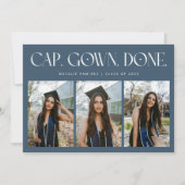 Faire-part Cap. Gown. Done. Multi Photo Navy Blue Graduation (Devant)