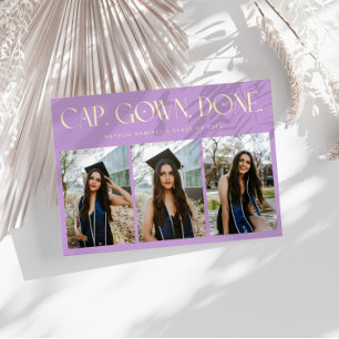 Faire-part Cap. Robe. Terminé. Multi Photo Wisteria Graduatio