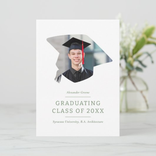 Faire-part Cap Vert 1 Photo Graduation (Debout devant)