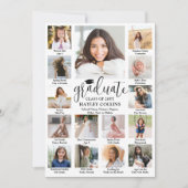Faire-part Captioned Photo Collage Modern Script Graduation (Devant)