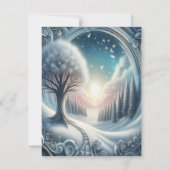 Faire-part Capturer Art Hiver Scène & Cristaux de neige et de (Dos)