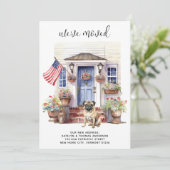 Faire-part Carlin Chien Patriotique Personnalisé Animaux de C (Debout devant)