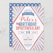 Faire-part Carnaval 1er anniversaire Spectaculaire Geo Ticket (Devant / Derrière)