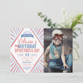 Faire-part Carnaval Enfant Anniversaire Spectaculaire Geo Bil (Debout devant)