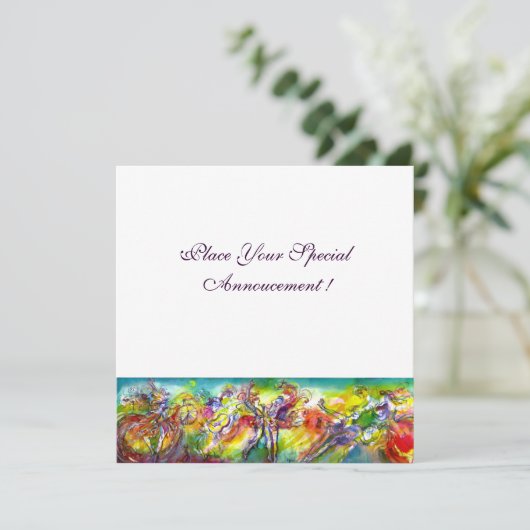 Faire-part CARNAVAL ITALIEN Masquerade bal, danse et musique (Debout devant)