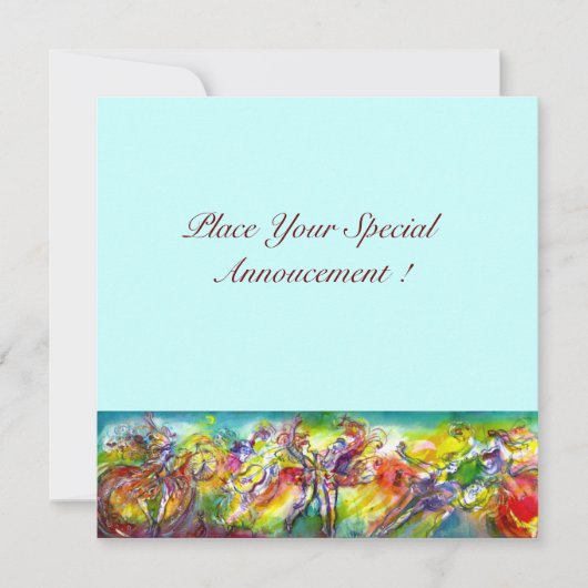 Faire-part CARNAVAL ITALIEN Masquerade bal, danse et musique (Devant)