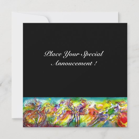 Faire-part CARNAVAL ITALIEN Masquerade bal, danse et musique (Devant)