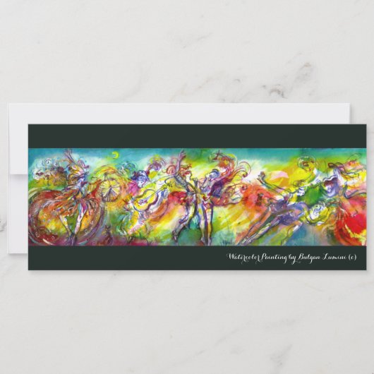 Faire-part CARNAVAL ITALIEN Masquerade bal, danse et musique (Devant)