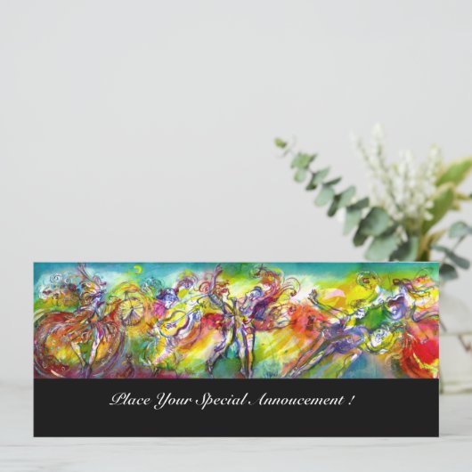 Faire-part CARNAVAL ITALIEN Masquerade bal, danse et musique (Debout devant)