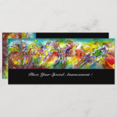 Faire-part CARNAVAL ITALIEN Masquerade bal, danse et musique (Devant / Derrière)