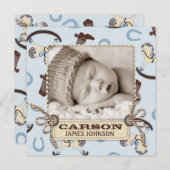 Faire-part Carré Cheval à roche (Devant / Derrière)