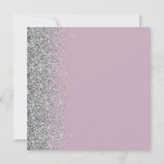 Faire-part Carré Dusty Lilac Parties scintillant argent Enreg (Dos)