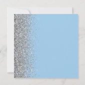 Faire-part Carré Pastel Blue Silver Parties scintillant Enreg (Dos)