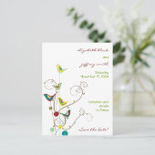 Faire-part Carte de postale de sauvegarde de date d'oiseaux e (Debout devant)