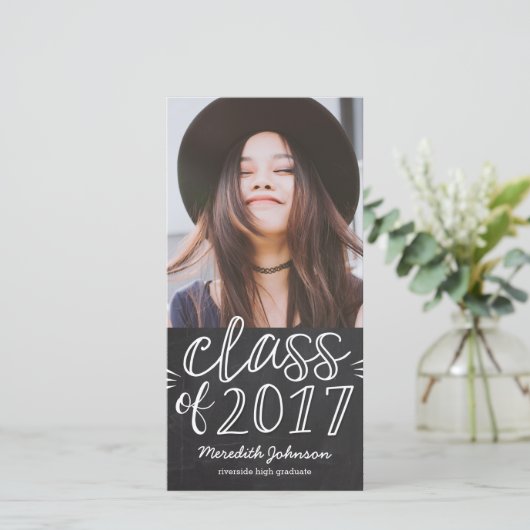 Faire-part Carte photo de diplôme de script amusan (Debout devant)