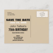 Faire-part Carte postale 75e anniversaire Smile Save the Date (Dos)