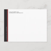 Faire-part Carte postale à conserver avec une bande rouge gra (Dos)