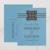 Faire-part Carte postale "à conserver" avec une bordure de mé (Devant / Derrière)