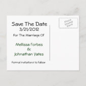 Faire-part Carte postale à conserver pour annoncer la date du (Dos)