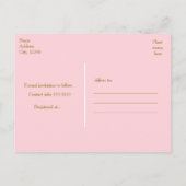 Faire-part Carte postale à conserver pour la date rose rayée  (Dos)