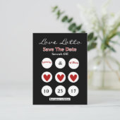 Faire-part Carte postale à gratter DIY Lotto Save the Date (Debout devant)
