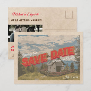 Faire-part Carte postale à lettres majuscules vintage pour an