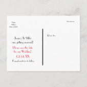 Faire-part Carte postale à rayures noires et blanches avec cœ (Dos)