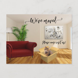 Faire-part Carte postale Amoureux des chats Nouvelle maison M