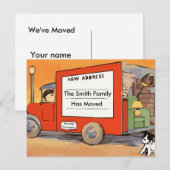 Faire-part Carte postale ancienne de changement d'adresse ave (Devant / Derrière)