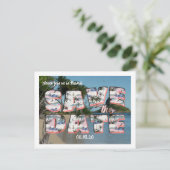 Faire-part Carte Postale Ancienne | Sauvegarder la Date (Debout devant)