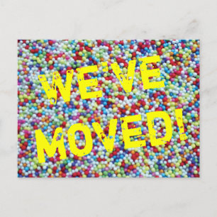 Faire-part Carte postale animée avec paillettes de bonbons co