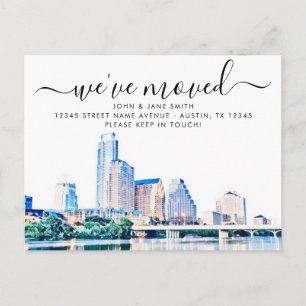 Faire-part Carte postale Austin Texas Skyline Moving Faire-pa