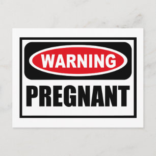 Faire-part Carte postale AVERTISSEMENT ENCEINTE