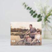 Faire-part Carte postale Aztec Typography Just Married (Debout devant)