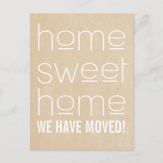 Faire-part Carte postale Beige Moderne Maison Douce Maison (Devant)